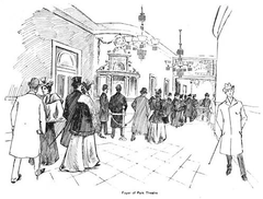 Historic Park Theatre in Boston, 1896, vintage architecture and crowd