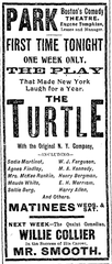 Vintage advertisement for the 1899 Park Theatre in Boston, Massachusetts