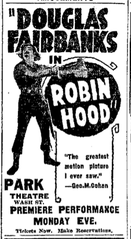 Advertisement for the Park Theatre in Boston, Massachusetts from 1922