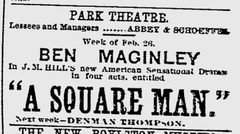 Advertisement poster for Park Theatre in Boston, Massachusetts from 1883