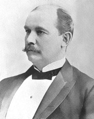 Portrait of John B. Schoeffel, American theatre proprietor from Boston, 1846-1918