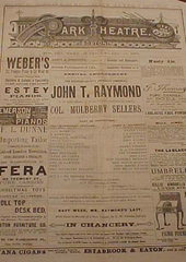 Ephemera of Park Theatre Boston Dec 7-12 1885