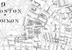 1886 detailed map of Boston city center by G.W. Bromley & Co.