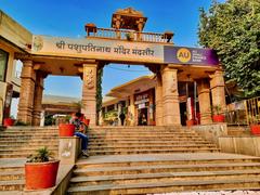 Historic Pashupatinath Temple in Mandsaur on Shivna River with Maratha-era architecture and eight-face Shiva linga