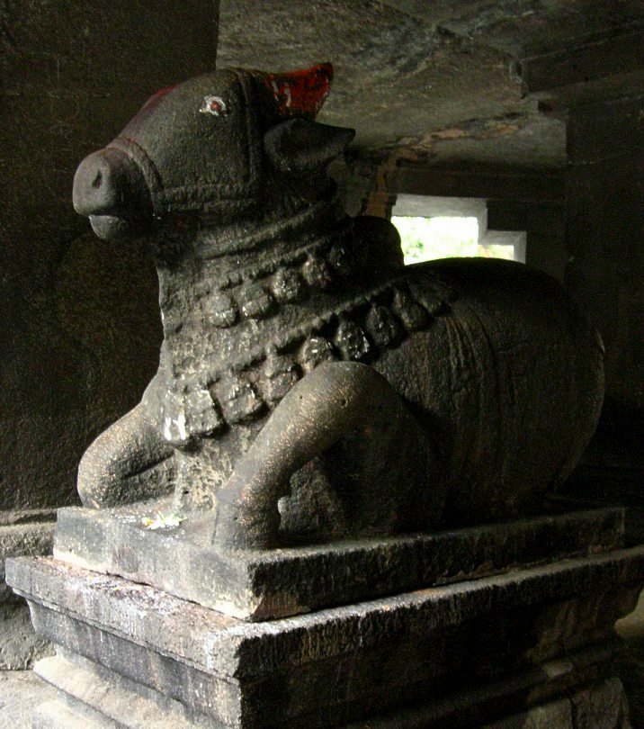 Sculpture of Nandi bull at Pataleshwar Caves Pune