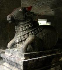 Sculpture of Nandi bull at Pataleshwar Caves Pune
