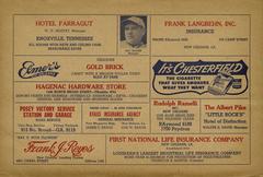 1943 baseball score card booklet from Pelican Stadium New Orleans featuring game between Nashville and New Orleans Pelicans