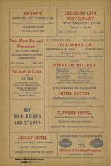 1943 New Orleans Pelicans baseball score card from Pelican Stadium with Nashville lineup