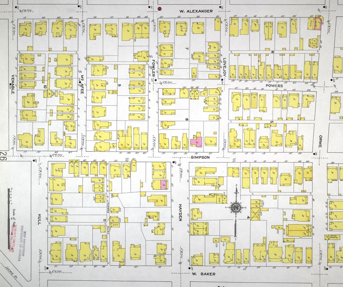 Sanborn Fire Map of Atlanta 1911 Pemberton Place section