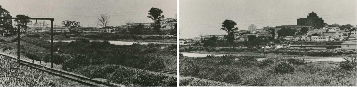 Inhospitable area of future Penha Station in 1978 with Nossa Senhora da Penha de França Church on hill