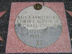 Apollo XI crew moon star on the Hollywood Walk of Fame at Hollywood and Vine corner