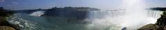 Panoramic view of Horseshoe Falls and American Falls at Niagara Falls from Canada