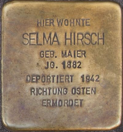 Stolperstein dedicated to Selma Hirsch in Mainz, Germany