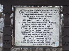 Memorial plaque of Budapesti Művész Sportkör from 1969 at Normafa, Budapest