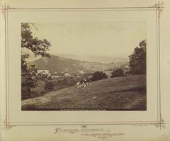 Historical view of Normafa slope with Disznófő spring and Fácános area including Fácán inn and restaurant in Budapest, 1880-1890