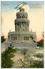 Historic view of Elisabeth observation tower on Johannesberg in Budapest in 1911