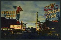 Pioneer Club postcard from the early 1950s featuring a vintage club scene