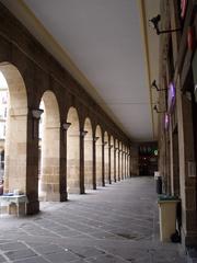 Plaza Barria de Bilbao with historic buildings and colorful facades