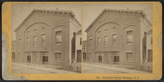 Historic Plymouth Church in Brooklyn New York black and white photograph