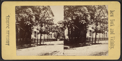 Henry Ward Beecher's church black and white historic stereoscopic image