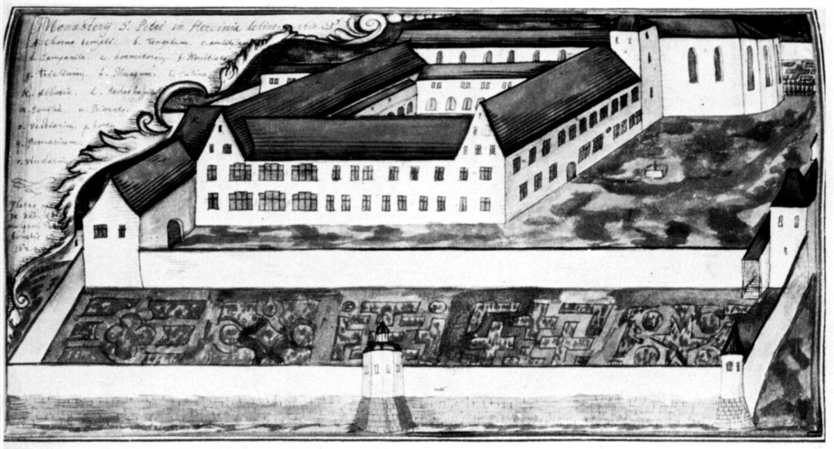 Historic Kloster St. Peter monastery in Breisgau-Hochschwarzwald region circa 1624