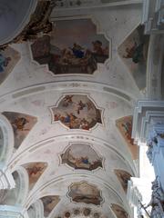 Historic St. Peter's Abbey in Salzburg, Austria with surrounding gardens and architecture