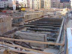 Budapest M4 metro construction at Móricz Zsigmond körtér station