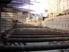 Budapest M4 metro construction site at Móricz Zsigmond körtér station