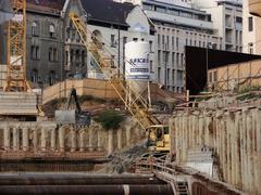 Budapest M4 metro construction at Móricz Zsigmond körtér station
