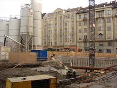Budapest M4 metro construction site at Móricz Zsigmond körtér station