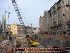Budapest M4 metro line construction site at Móricz Zsigmond körtér station