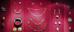 Ancient Roman jewellery from Aquincum featuring gold rings and bracelets
