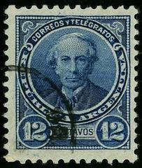 1890 Argentina 12 centavos stamp featuring Alberdi