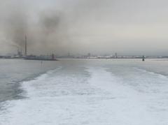 Dublin Port pilot boat following an Irish Ferries ship MV Ulysses leaving Dublin