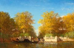 Entrance of French Gardens in Venice oil painting by Félix Ziem
