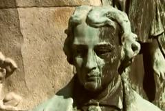 Prešeren sculpture detail from the monument in Ljubljana