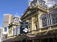 Princess Theatre building exterior at nighttime