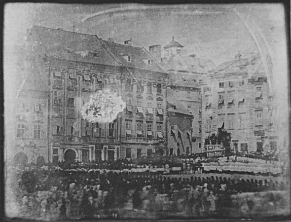 Corpus Christi feast procession in Brno, Czech Republic on 10 June 1841