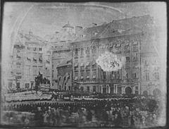 Mirrored image of Corpus Christi feast procession in Brno on 10 June 1841 by Bedřich Franz