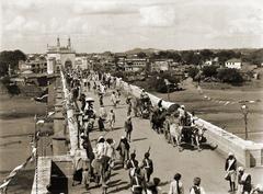 Entrance bridge to Hyderabad, Andhra Pradesh, India in 1892