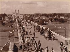 Historic entrance bridge to the City of Hyderabad in the 1880s