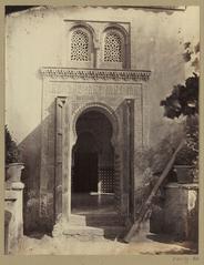 Historic photograph of La Mezquita in Alhambra, Granada, circa 1850-1880