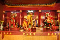 Quan Am Pagoda inside view decorated with statues and traditional Vietnamese architecture in Cholon, Ho Chi Minh City