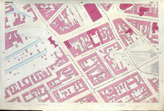 Historical map sheet from the New Survey of the Borough of Birmingham 1855 showing detailed streets and plots in Birmingham, England