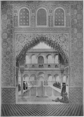 The Court of the Myrtles at the Alhambra palace in Granada, Spain