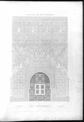 Detailed drawing of the Alhambra palace in Granada Spain showing intricate architectural elements