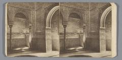 Interior of the Hall of the Abencerrajes in the Alhambra fortress, Spain, historic stereophoto from circa 1890-1920