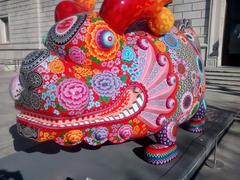 Dragon Fortune sculpture by Hung Yi displayed outside Asian Art Museum San Francisco