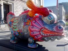 Colorful Dragon Fortune sculpture by Hung Yi at Asian Art Museum San Francisco