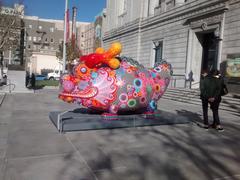 Colorful Dragon Fortune sculpture by Hung Yi displayed at Asian Art Museum San Francisco